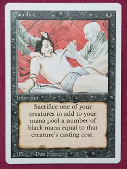 Magic The Gathering REVISED EDITION SACRIFICE black card MTG - Image 1