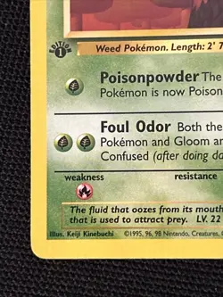 Pokemon Gloom 37/64 (1st Edition) *Near Mint* Jungle ‘Never Played Card’ - Image 2
