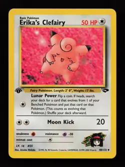 Erika's Clefairy 40/132 1st Edition Uncommon Gym Challenge Pokemon Cards - Image 1