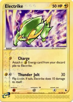 Pokemon Card - Ruby & Sapphire 30/109 - ELECTRIKE (uncommon) - VLP - Image 1