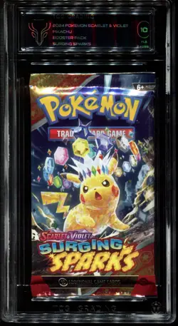 Surging Sparks Booster Pack Graded TCG 10 Flawless English Pokemon Card - Image 1