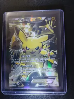 Pikachu EX XY124 XY Promos Holo Card English, Near Mint Condition Black Star - Image 1
