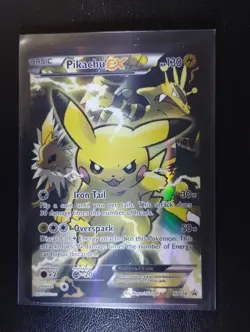 Pikachu EX XY124 XY Promos Holo Card English, Near Mint Condition Black Star - Image 2