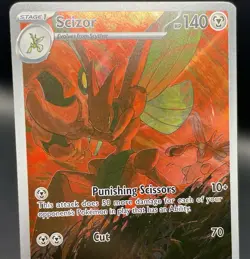 Scizor 205/197 Obsidian Flames Illustration Rare Full Art Holo Pokemon Card NM/M - Image 3