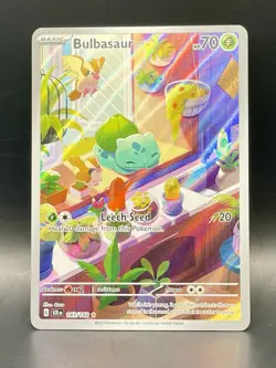 Bulbasaur 143/142 Stellar Crown Illustration Rare Full Art Holo Pokemon Card NM - Image 5