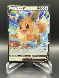 Eevee V 108/159 Crown Zenith Ultra Rare Full Art Holo Pokemon Card NM/M - Image 1