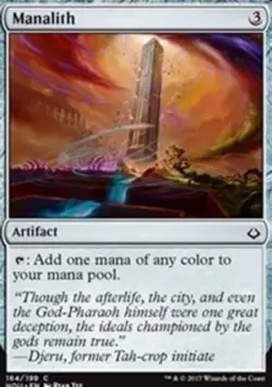 Moderate Play, English MTG Foil Manalith - Foil Hour of Devastation Magic the Ga - Image 1