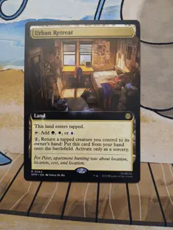 Urban Retreat Extended Art Non Foil Rare MTG Marvel Spiderman - Image 1