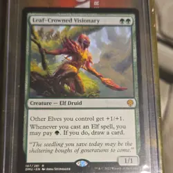 Wizards of the Coast Leaf-Crowned Visionary 167/281 DMU Green Rare EN 2022 - Image 1