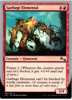 Garbage Elemental (A) 82 UC Unstable NM MTG - Image 1
