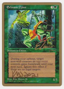 Gold Signed Erhnam Djinn LP World Championships Artist Ken Meyer, Jr. MTG Magic! - Image 1