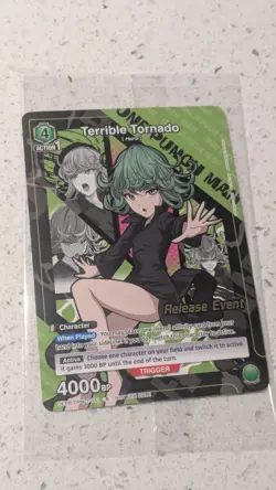 Union Arena Terrible Tornado One Punch Man Release Event Promo OPM-1-051 Sealed - Image 1