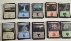 Magic The Gathering Lord Of The Rings Over 200 Foil Basic Lands NM - Image 1