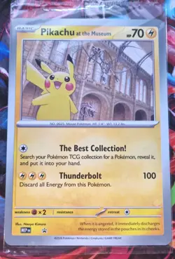 Pikachu At The Museum Oversized Black Star Promo Pokemon Card Sealed - Image 1