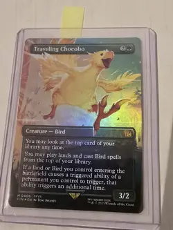 Magic the Gathering Final Fantasy Traveling Chocobo (406) Borderless Foil NM En - Image 1