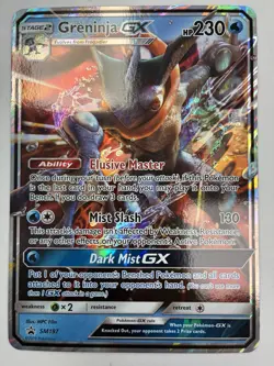 Pokemon TCG Detective Pikachu Black Star Promo Greninja GX SM197 and Jumbo Card - Image 2