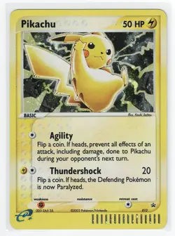 Pikachu 012 Black Star Promo EX Series Collector's Tin Holo Pokemon Card MP - Image 1