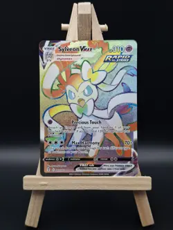 Pokemon TCG Sylveon VMAX Evolving Skies 211/203 Secret Rainbow Holo Rare NM - Image 1