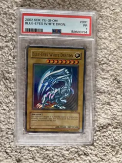 Konami Yu-Gi-Oh! Blue-Eyes White Dragon SDK-001 2002 PSA 1 Holo UR Unlimited - Image 1
