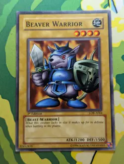 Yugioh - Beaver Warrior - LOB-A064 - 1st Edition - VLP/LP - Image 1