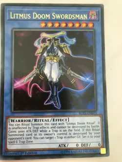 Yugioh Litmus Doom Swordsman BLRR-EN013 Ultra Rare 1st Edition NM - Image 1