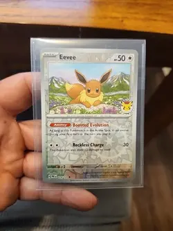 One Eevee 074/131 2025 Pokemon Day Stamped Reverse Holo Cosmos Promo (Perfect) - Image 4