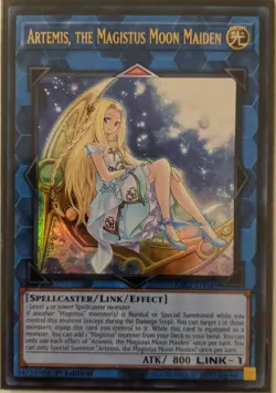 YuGiOh Artemis, the Magistus Moon Maiden Ultra Rare 1st Edition RA01-EN049 - Image 1