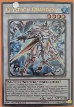 YuGiOh Crystron Quandax Ultra Rare 1st Edition INOV-EN044 NM - Image 1