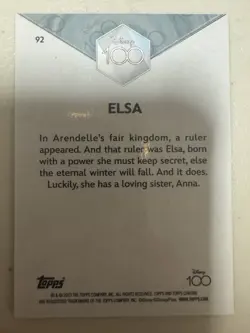 2023 Topps Chrome Disney 100 ELSA #92 Base Card - FROZEN - Image 3