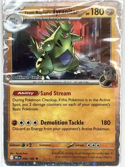 Team Rocket's Tyranitar NM SEALED Pokemon Center Stamped 096/182 Destined Rivals - Image 1
