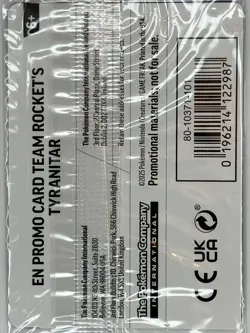 Team Rocket's Tyranitar NM SEALED Pokemon Center Stamped 096/182 Destined Rivals - Image 3