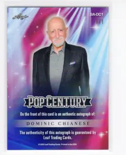 2026 Leaf Pop Century 1/1 Dominic Chianese Autograph Signature Trading Card - Image 2
