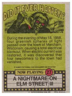 Topps Now Playing A Nightmare on Elm Street III Trading Card #27 Horror Movie - Image 2