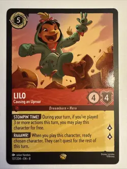 Lilo Causing An Uproar 137/204 Legendary Lorcana Reign Of Jafar Card NM - Image 1