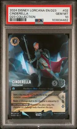 2024 DISNEY LORCANA EN D23-D23 EXPO PROMO #02 CINDERELLA - STOUTHEARTED PSA 10 - Image 1
