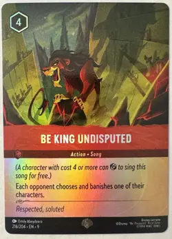 BE KING UNDISPUTED Epic! DISNEY LORCANA Fabled ACTION 216/204 - Image 1