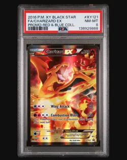 2016 POKEMON XY BLACK STAR PROMO #XY121 FULL ART/CHARIZARD EX PSA 8 - Image 1