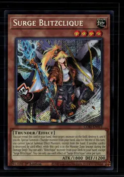 Yu-Gi-Oh! Surge Blitzclique Chaos Origins Secret Rare • CORI-EN011 1st Edition - Image 1