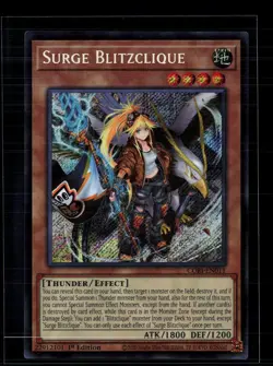Yu-Gi-Oh! Surge Blitzclique Chaos Origins Secret Rare • CORI-EN011 1st Edition - Image 1