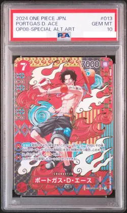 PSA 10 Portgas D Ace SR Special Alt Art OP02-013 One Piece Card Japanese - Image 1