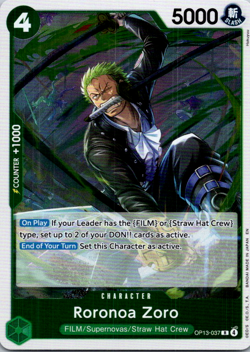 One Piece TCG Roronoa Zoro OP13-037 Foil NM English - Image 1