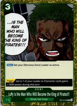 One Piece TCG Luffy Is the Man Who Will Become the King OP12-039 Foil NM English - Image 1