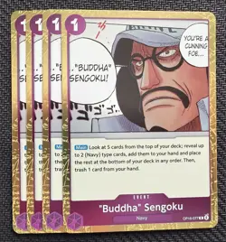 One Piece - “Buddha" Sengoku OP16-077 R Foil Playset (x4) The Time of Battle - Image 1