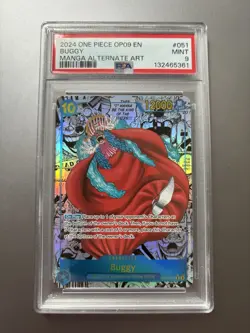 Bandai One Piece Card Game Buggy OP09-051 Manga Alt Art Foil EN PSA 9 2024 - Image 1
