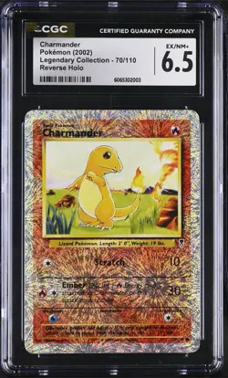 2002 POKEMON LEGENDARY COLLECTION REVERSE HOLO #70 CHARMANDER CGC 6.5 - Image 1