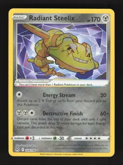 2022 Pokemon Radiant Steelix 124/196 Lost Origin Ultra Rare Shiny Holo - Image 1