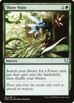 ~1x Three Visits x1 ~NM~ CMR Magic the Gathering MtG~ - Image 1