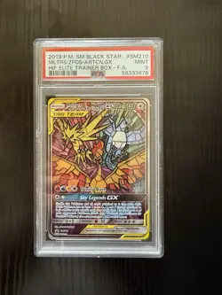 Pokemon TCG Hidden Fates Moltres Zapdos Articuno GX Black Star Promo SM210 PSA 9 - Image 1