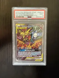 Pokemon TCG Hidden Fates Moltres Zapdos Articuno GX Black Star Promo SM210 PSA 9 - Image 3