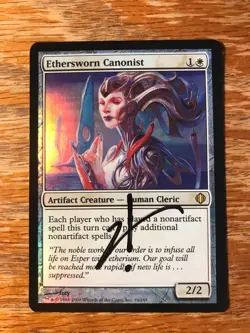 Magic the Gathering MTG foil Ethersworn Canonist Shards of Alara signed NM - Image 1